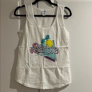 Port and Company White Tank Top with Multicolor Graphic